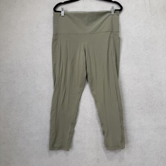 Athleta Pants Womens 1X Green Salutation Stash Pocket II Cinch 7/8 Leggings - Picture 1 of 13